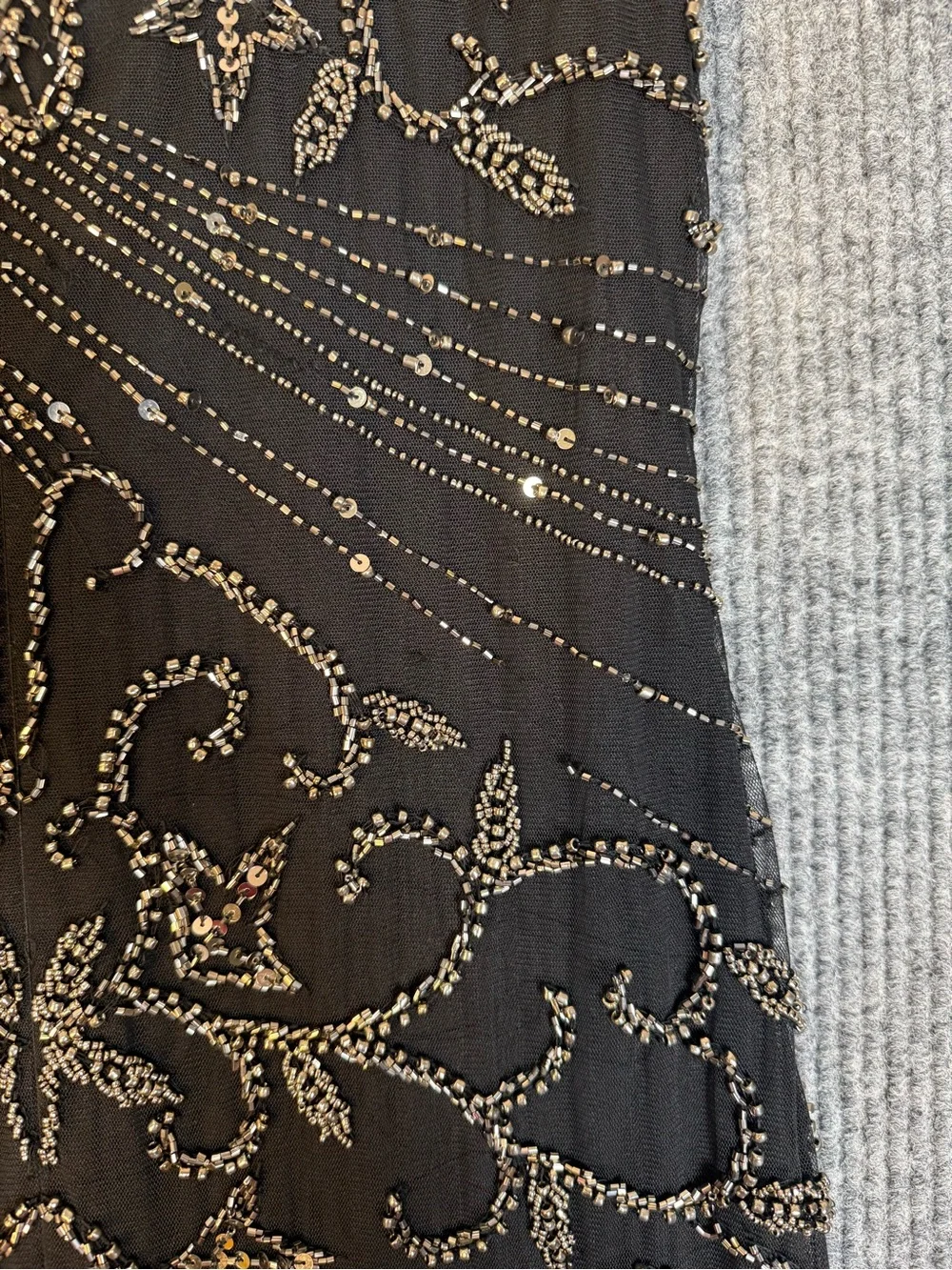 Pisarro Nights Black Maxi Dress with Mercury Beading - Picture 9 of 13